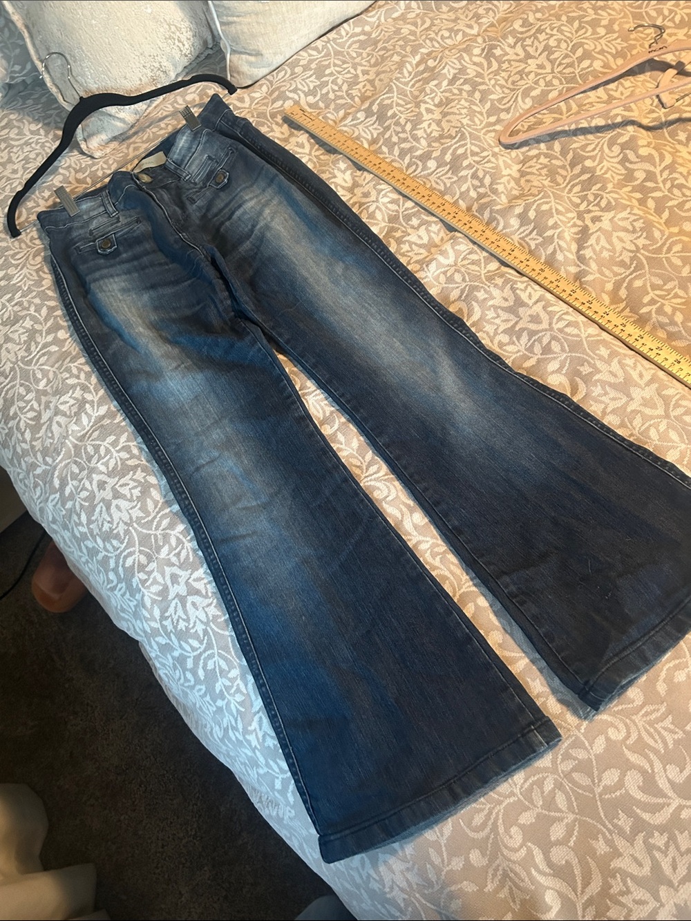 Women's Dark Blue Bootcut Jeans - Classic Flared Denim